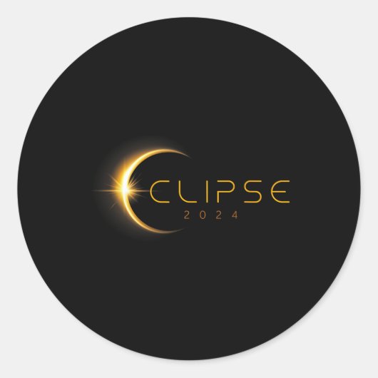 Total 太陽の Eclipse America Totality 2024年4月8日 ラウンドシール (正面)