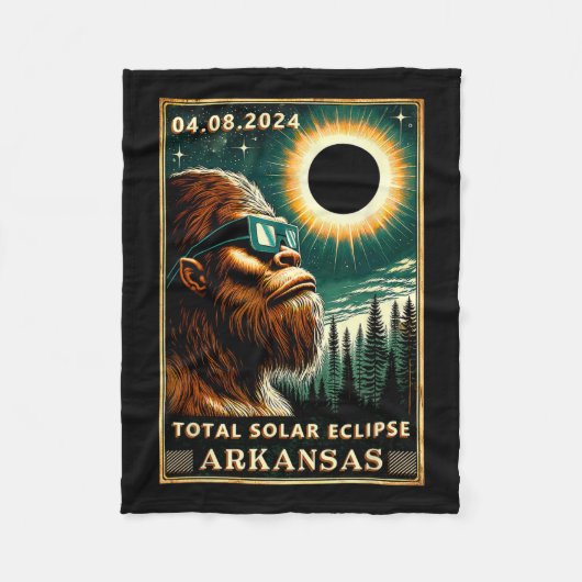 Total 太陽の Eclipse Arkansas - Bigfoot Eclipse Gle フリースブランケット (正面)