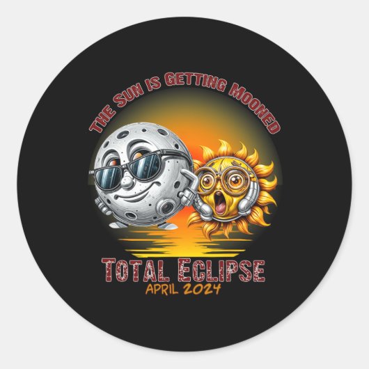 Total 太陽の Eclipse Chase 2024年4月Sun Is Gettin ラウンドシール (正面)