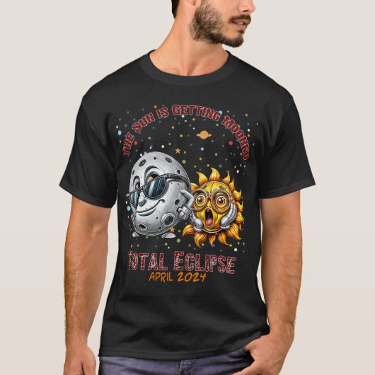 Total 太陽の Eclipse Chase 2024年4月Sun Is Gettin Tシャツ (正面)