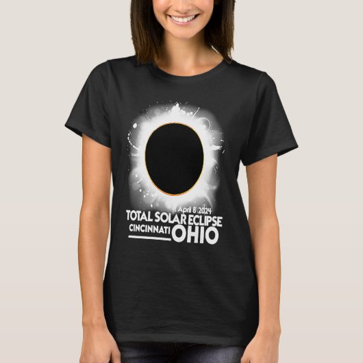 Total 太陽の Eclipse Cincinnati Ohio 2024年4月8日 Tシャツ (正面)