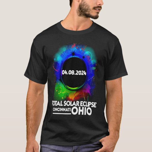 Total 太陽の Eclipse Cincinnati OHIO 2024年4月8日T Tシャツ (正面)