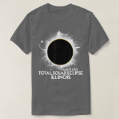 Total 太陽の Eclipse ILLINOIS 2024 American Totalit Tシャツ (デザイン正面)