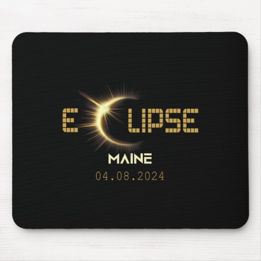 Total 太陽の Eclipse Maine Totality 2024年4月8日Ma マウスパッド (正面)