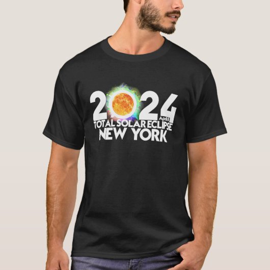 Total 太陽の Eclipse New York 2024 American Totalit Tシャツ (正面)