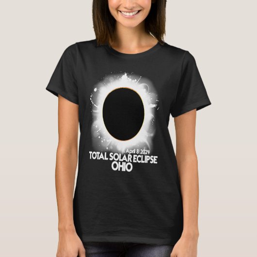 Total 太陽の Eclipse Ohio 2024アメリカの総和 Tシャツ (正面)