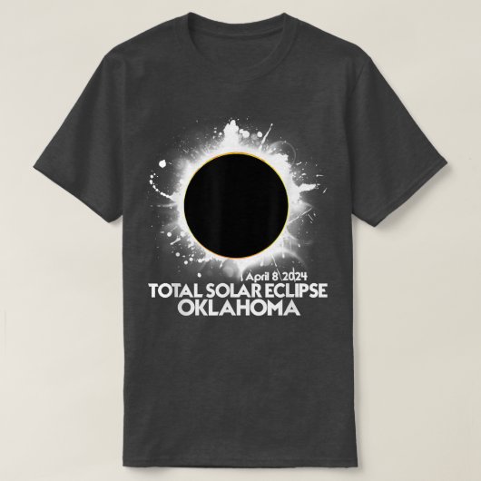 Total 太陽の Eclipse Oklahoma 2024トータルアメリカ Tシャツ (デザイン正面)