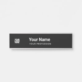 Total Black Businessカッコいい Logo Name Profession サインプレート