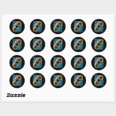 Total Eclipse 2024レトロGroovy North American Tou ラウンドシール (シート)