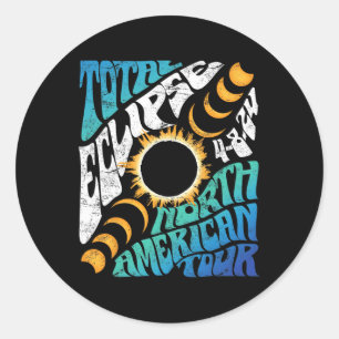 Total Eclipse 2024レトロGroovy North American Tou ラウンドシール
