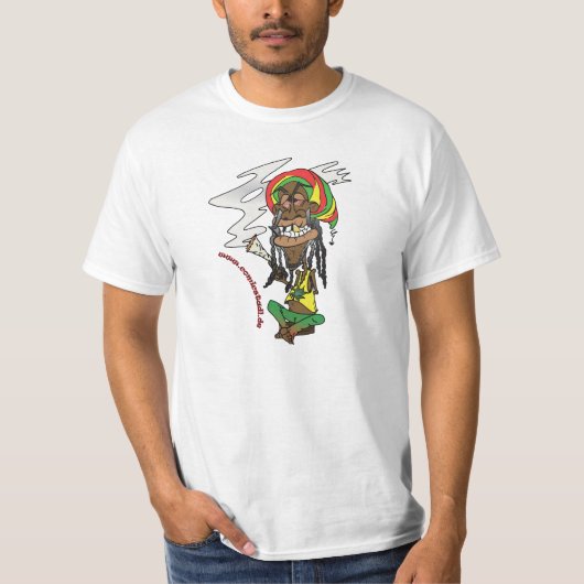 Total gechillter Rastafari mit Joint Tシャツ (正面)