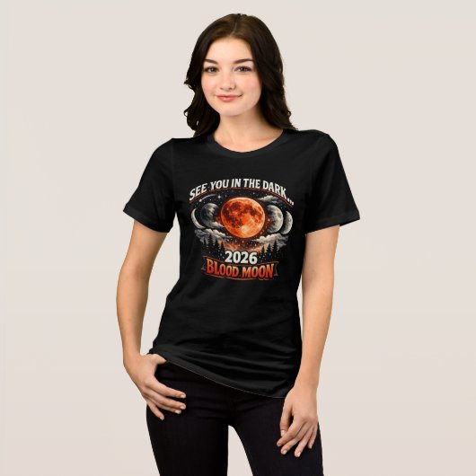 Total Lunar Eclipse “Blood Moon” T‑Shirt トライブレンドＴシャツ (正面全面)