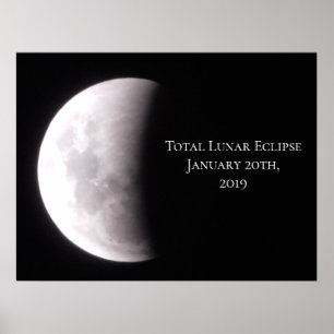Total Lunar Eclipse Moon Poster ポスター