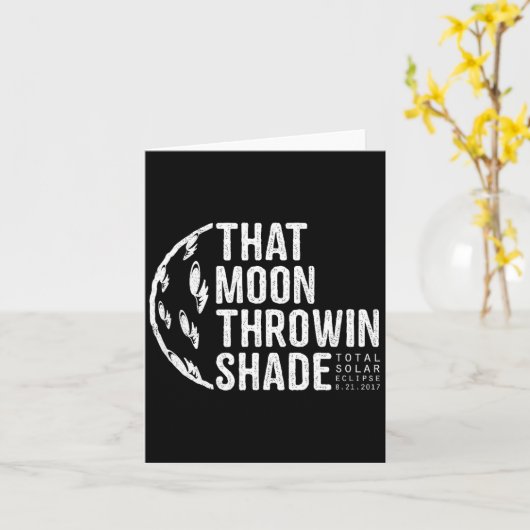 Total Solar Eclipse 2017 Moon Illustration カード (黄色い花)
