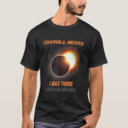 Total Solar Eclipse 2024 Coahuila Mexico Tシャツ (正面)