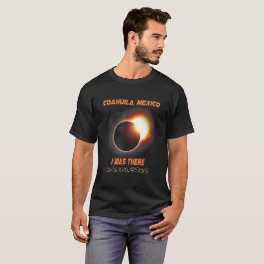 Total Solar Eclipse 2024 Coahuila Mexico Tシャツ (正面フル)