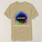 Total Solar Eclipse 2024 Colourful Totality Tシャツ (デザイン正面)