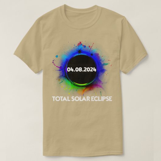 Total Solar Eclipse 2024 Colourful Totality Tシャツ (デザイン正面)