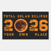 Total Solar Eclipse 2026 長方形シール (正面)