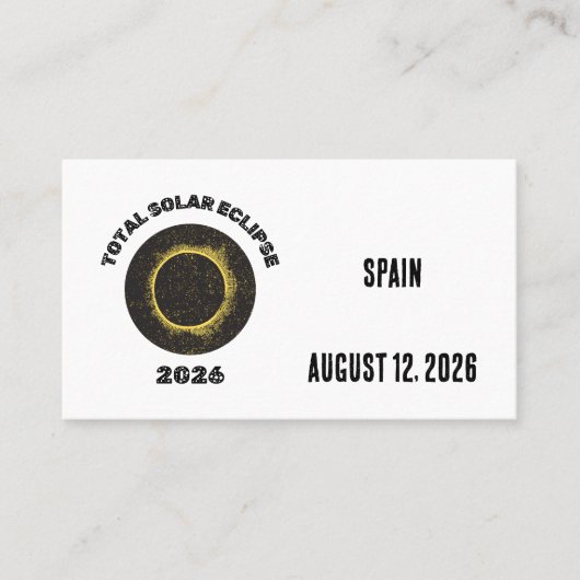Total Solar Eclipse 2026 Custom Business Cards 名刺 (正面)