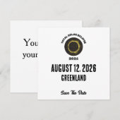 Total Solar Eclipse 2026 Custom Save The Date Card (正面/裏面)