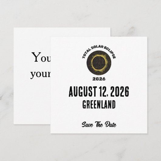 Total Solar Eclipse 2026 Custom Save The Date Card (正面/裏面)
