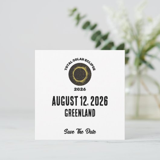 Total Solar Eclipse 2026 Custom Save The Date Card (スタンド正面)