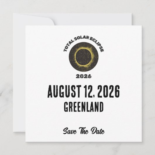 Total Solar Eclipse 2026 Custom Save The Date Card (正面)