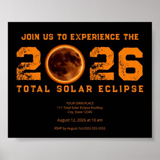 Total Solar Eclipse 2026 Event ポスター (正面)