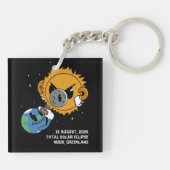 Total Solar Eclipse 2026 Greenland Photobomb キーホルダー (裏面)