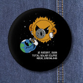 Total Solar Eclipse 2026 Greenland Photobomb 缶バッジ