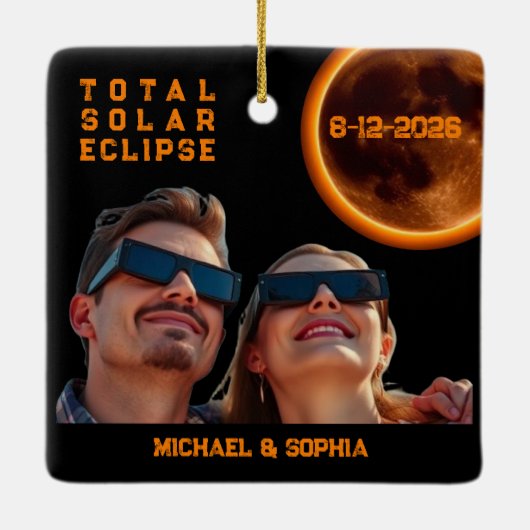 Total Solar Eclipse 2026 Souvenir セラミックオーナメント (裏面)