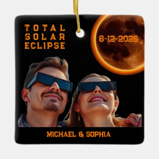 Total Solar Eclipse 2026 Souvenir セラミックオーナメント (正面)