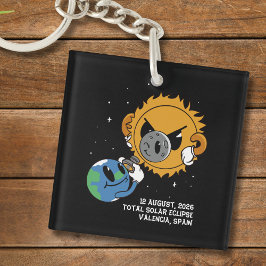 Total Solar Eclipse 2026 Spain Photobomb キーホルダー
