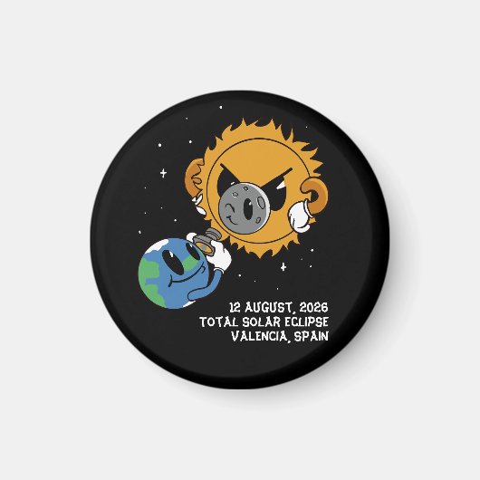 Total Solar Eclipse 2026 Spain Photobomb マグネット (正面)