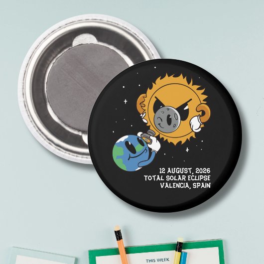 Total Solar Eclipse 2026 Spain Photobomb マグネット