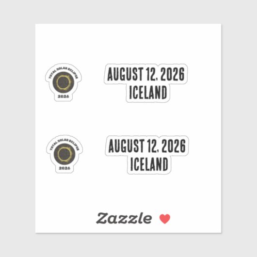 Total Solar Eclipse 2026 Totality Custom Vinyl シール (シート)