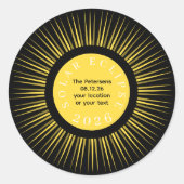 Total solar eclipse 2026 your name personalized ラウンドシール (正面)