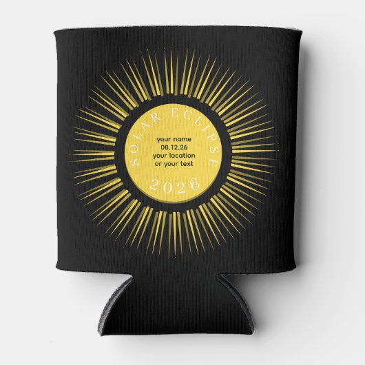 Total solar eclipse 2026 your text personalized 缶クーラー (正面)