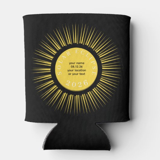 Total solar eclipse 2026 your text personalized 缶クーラー (裏面)