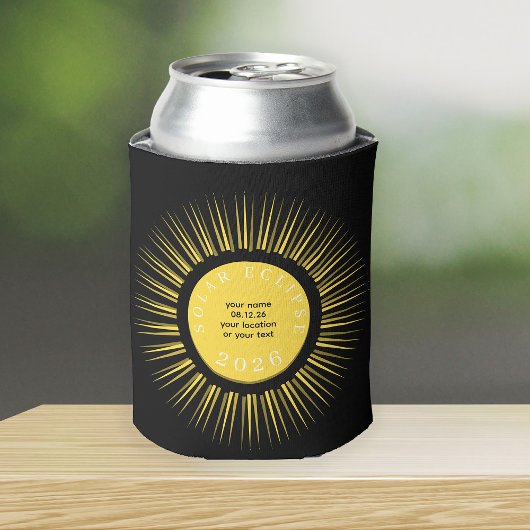 Total solar eclipse 2026 your text personalized 缶クーラー