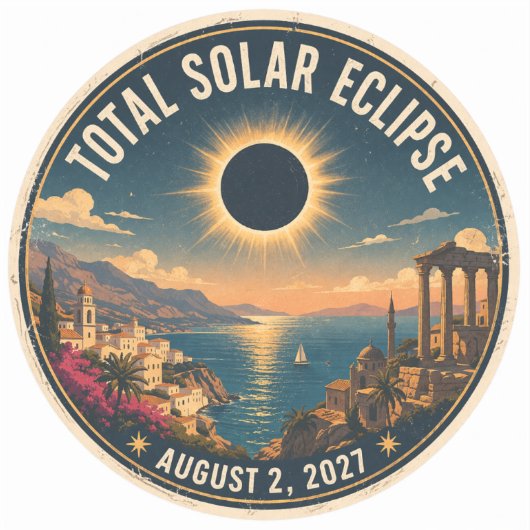 Total Solar Eclipse 2027  シール (正面)