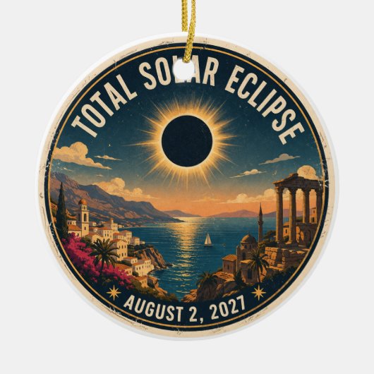 Total Solar Eclipse 2027  セラミックオーナメント (正面)