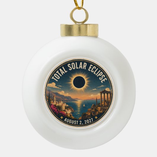 Total Solar Eclipse 2027  セラミックボールオーナメント (正面)