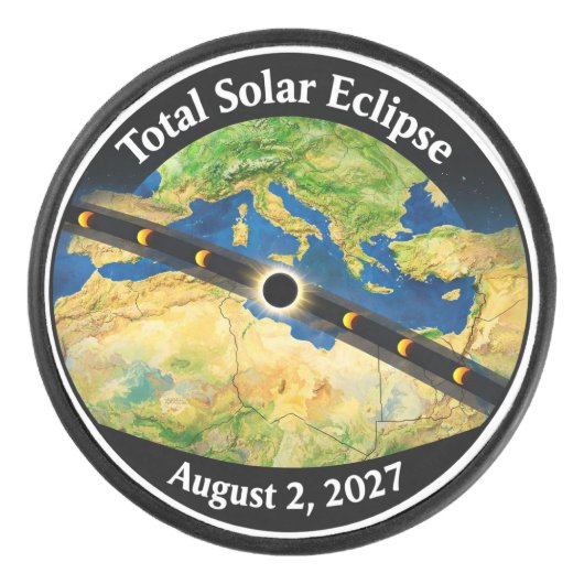 Total Solar Eclipse 2027 Map アイスホッケーパック (正面)