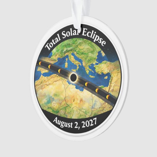 Total Solar Eclipse 2027 Map オーナメント (正面)