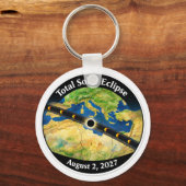 Total Solar Eclipse 2027 Map キーホルダー (正面)