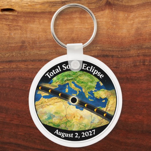 Total Solar Eclipse 2027 Map キーホルダー (正面)