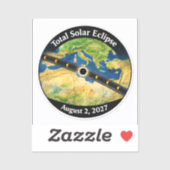 Total Solar Eclipse 2027 Map シール (シート)