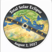 Total Solar Eclipse 2027 Map シール (正面)